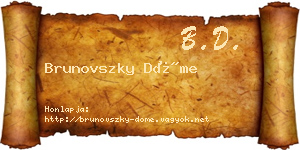 Brunovszky Döme névjegykártya